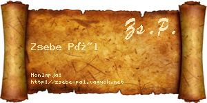 Zsebe Pál névjegykártya